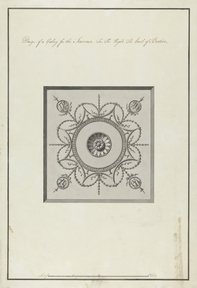 Design for the Ceiling of the Staircase, Headfort House by Robert Adam